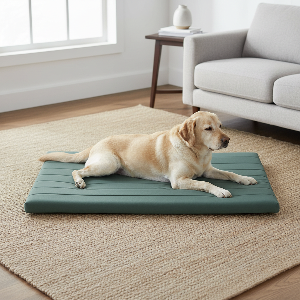 Nuzzlenest Orthopedic Dog Crate Pad - Waterproof Foam Liner - Mint Leaf