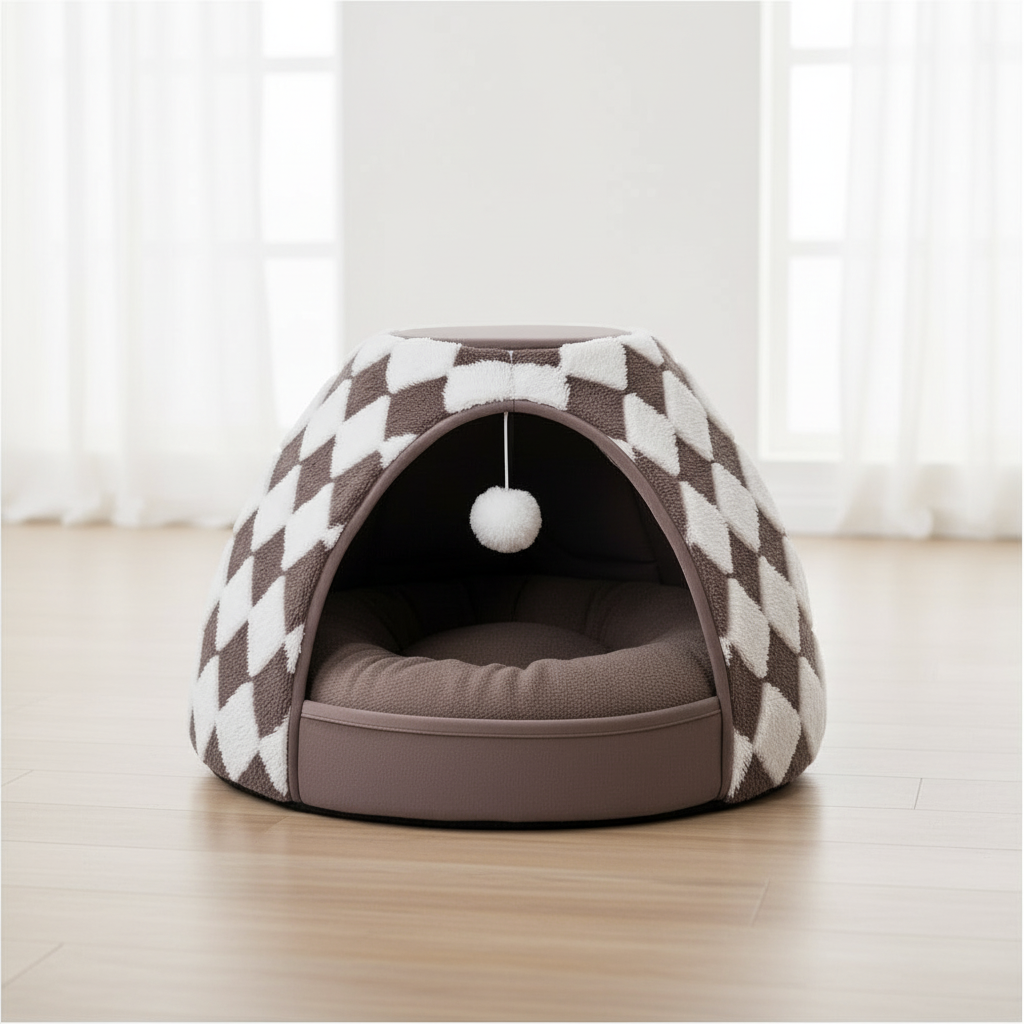 Nuzzlenest 2-in-1 Cat Cave Bed & Tent — Cozy Hideaway
