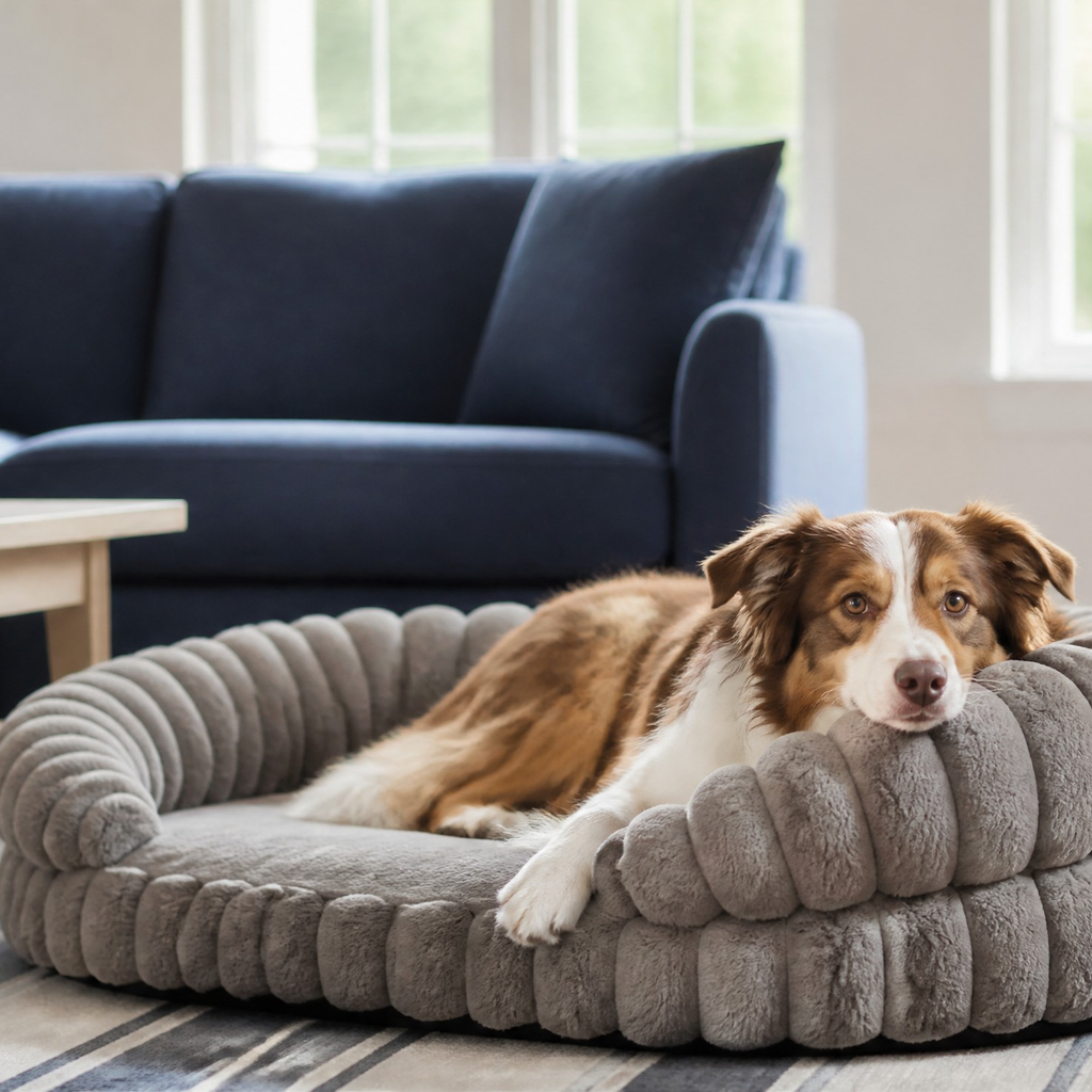Nuzzlenest Orthopedic Calming Dog Sofa Bed — Bolstered, Waterproof Liner