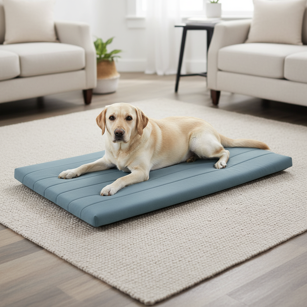 Nuzzlenest Orthopedic Dog Crate Pad - Waterproof Foam Liner - Powder Blue
