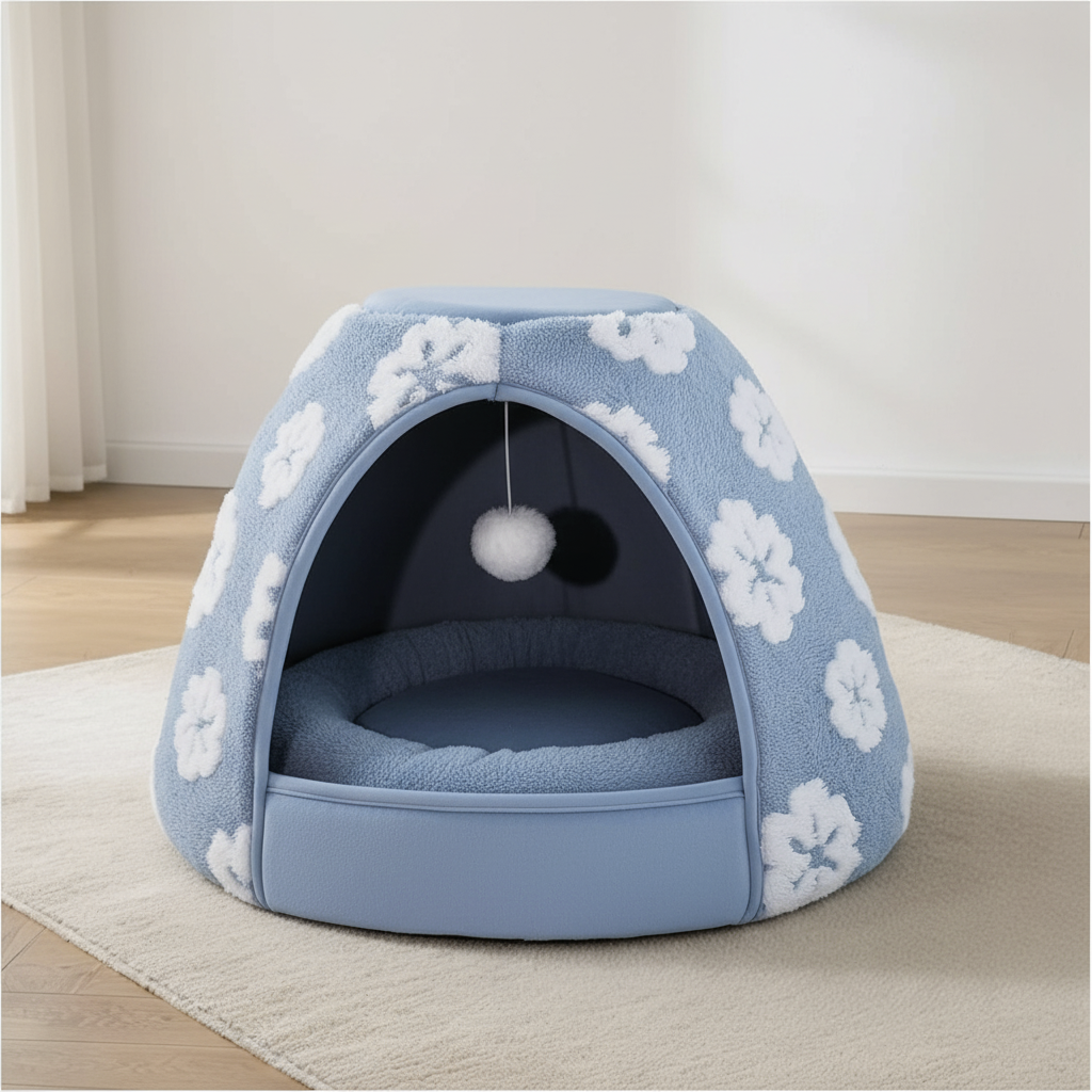 Nuzzlenest 2-in-1 Cat Cave Bed & Tent — Cozy Hideaway