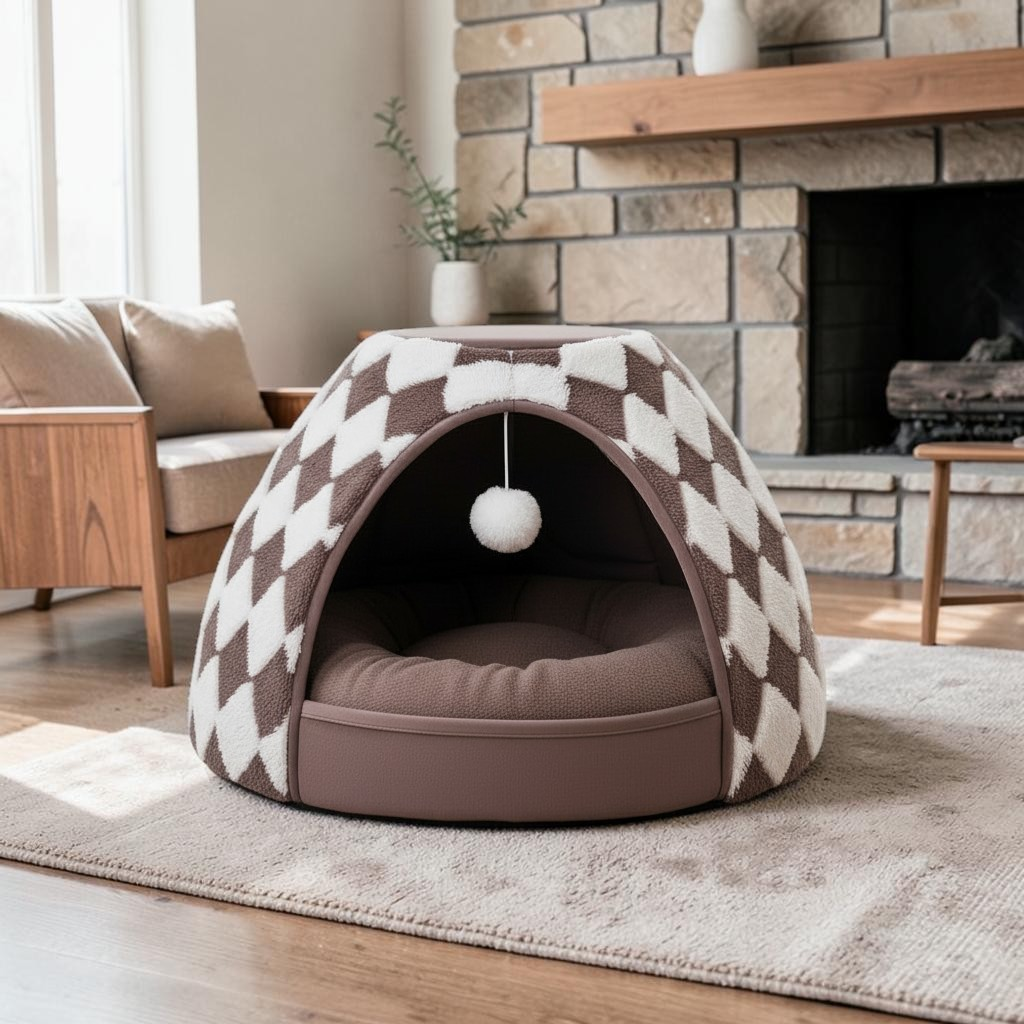 Nuzzlenest 2-in-1 Cat Cave Bed & Tent — Cozy Hideaway