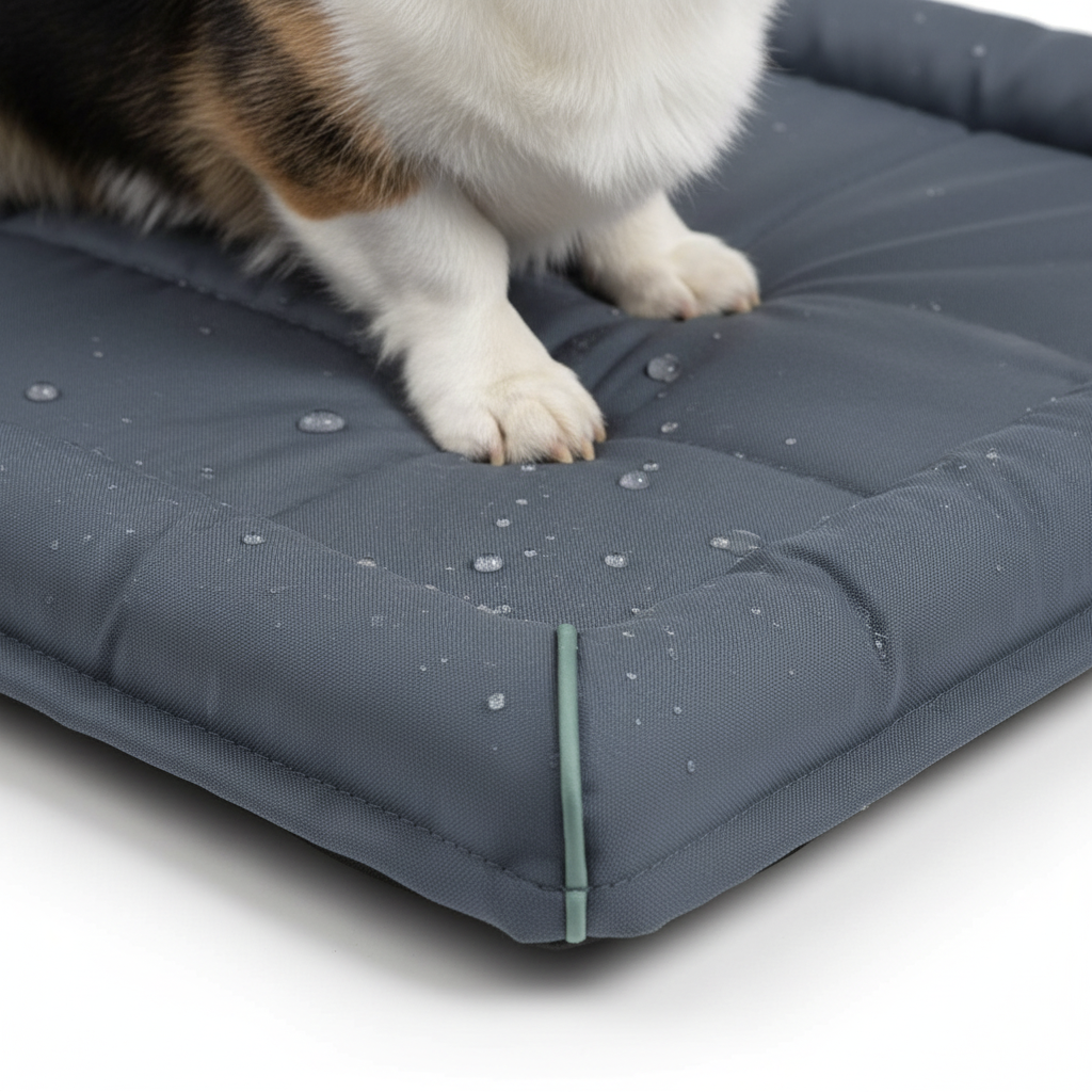 Nuzzlenest Oxford Waterproof Dog Crate Bed — Wipe-Clean, Bolstered
