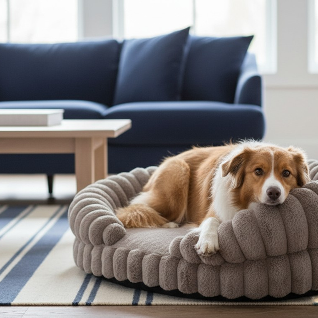 Nuzzlenest Orthopedic Calming Dog Sofa Bed — Bolstered, Waterproof Liner