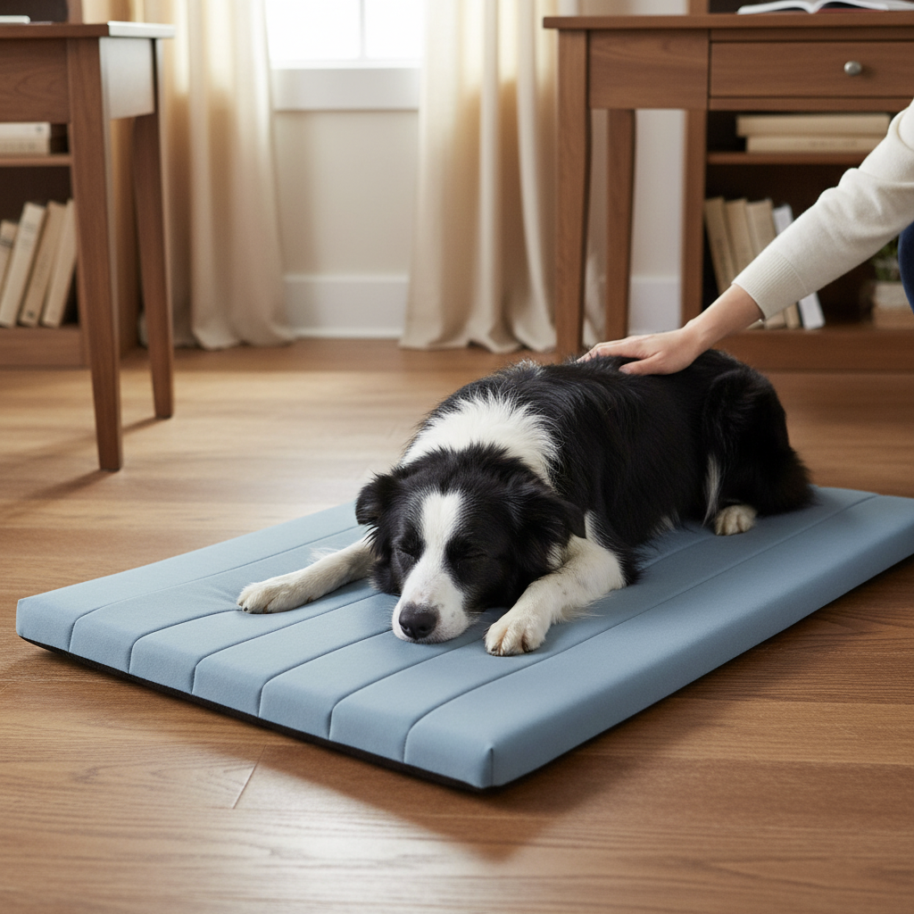 Nuzzlenest Orthopedic Dog Crate Pad - Waterproof Foam Liner - Powder Blue