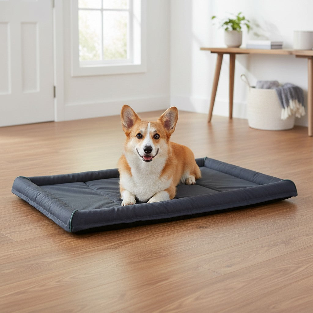Nuzzlenest Oxford Waterproof Dog Crate Bed — Wipe-Clean, Bolstered
