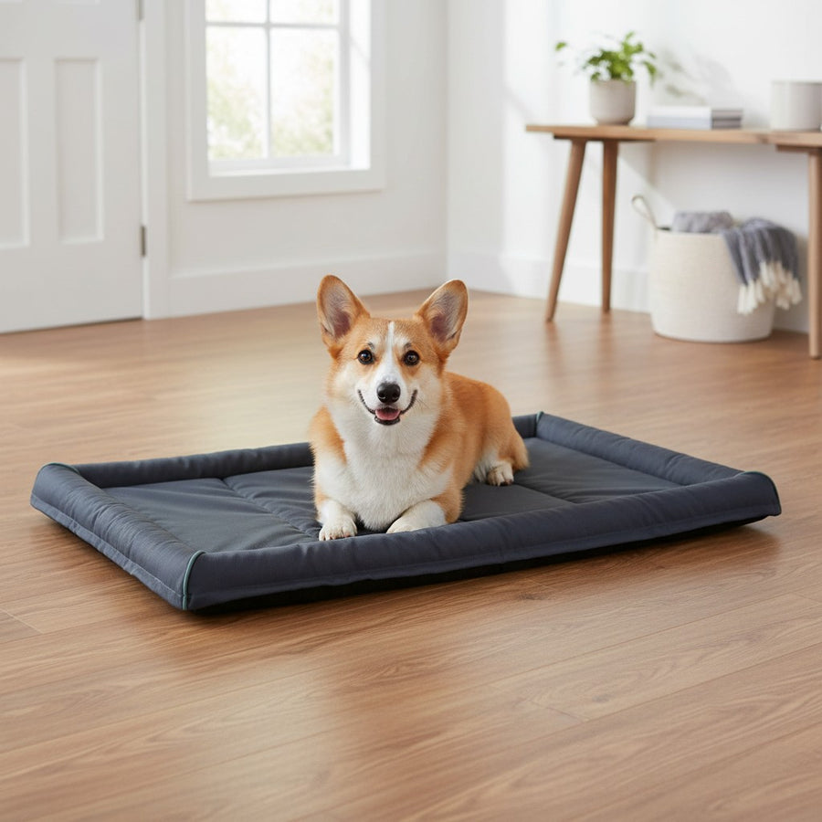 Nuzzlenest Oxford Waterproof Dog Crate Bed — Wipe-Clean, Bolstered