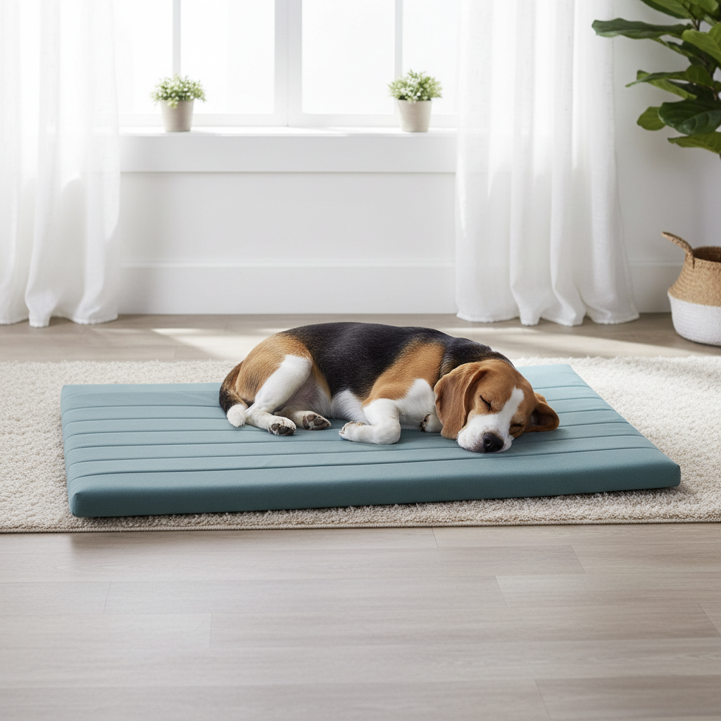 Nuzzlenest Orthopedic Dog Crate Pad - Waterproof Foam Liner - Powder Blue