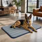 Nuzzlenest Thin Washable Dog Crate Pad - Water-Resistant Mat - Dusty Blue