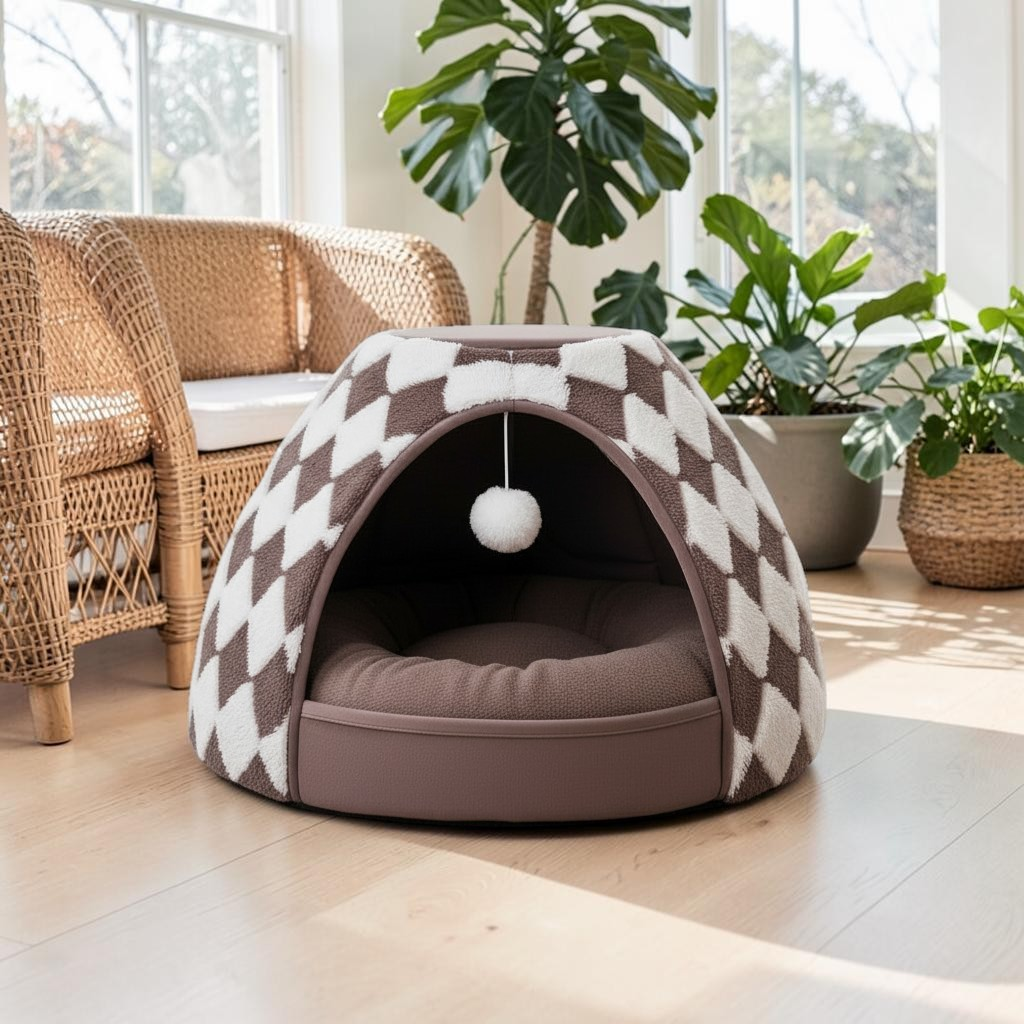 Nuzzlenest 2-in-1 Cat Cave Bed & Tent — Cozy Hideaway