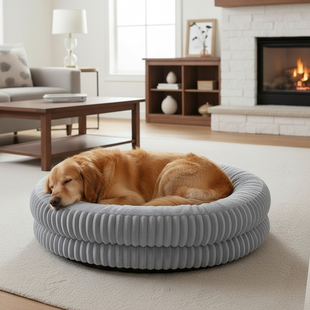 Nuzzlenest Deep Sleep Round Dog Bed - Plush Calming Comfort