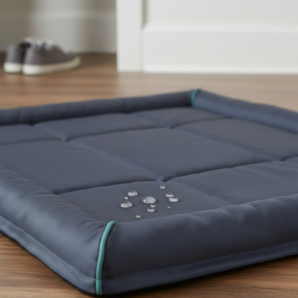 Nuzzlenest Oxford Waterproof Dog Crate Bed — Wipe-Clean, Bolstered