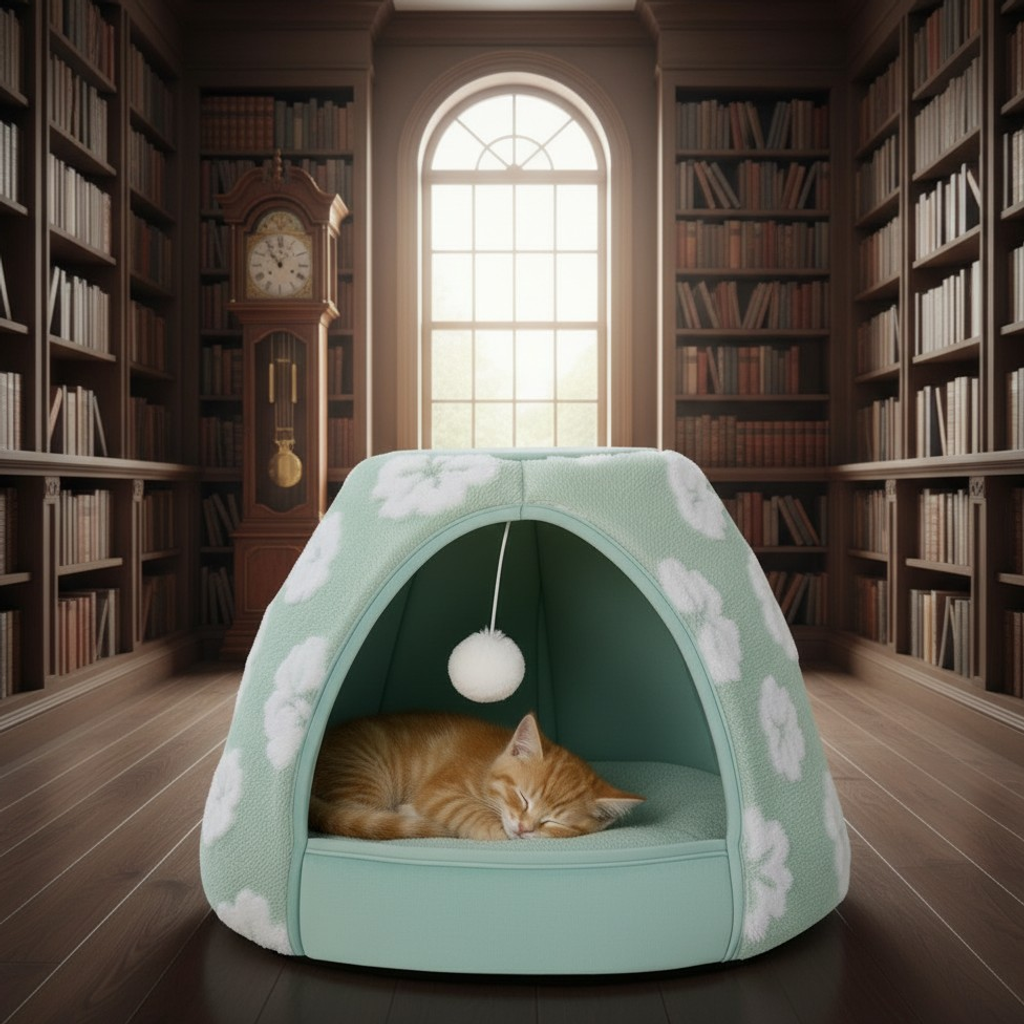 Nuzzlenest 2-in-1 Cat Cave Bed & Tent — Cozy Hideaway