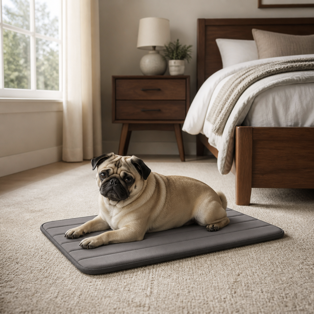 Nuzzlenest Thin Washable Dog Crate Pad - Water-Resistant Mat - Taupe