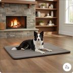 Nuzzlenest Thin Washable Dog Crate Pad - Water-Resistant Mat - Taupe