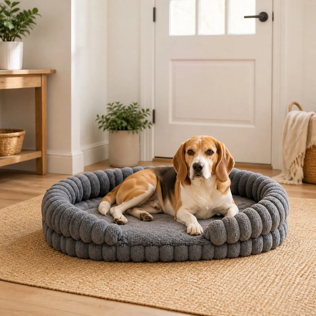 Nuzzlenest Calming Dog Sofa Bed — Orthopedic, Bolstered Sides, 30"/36"/42"