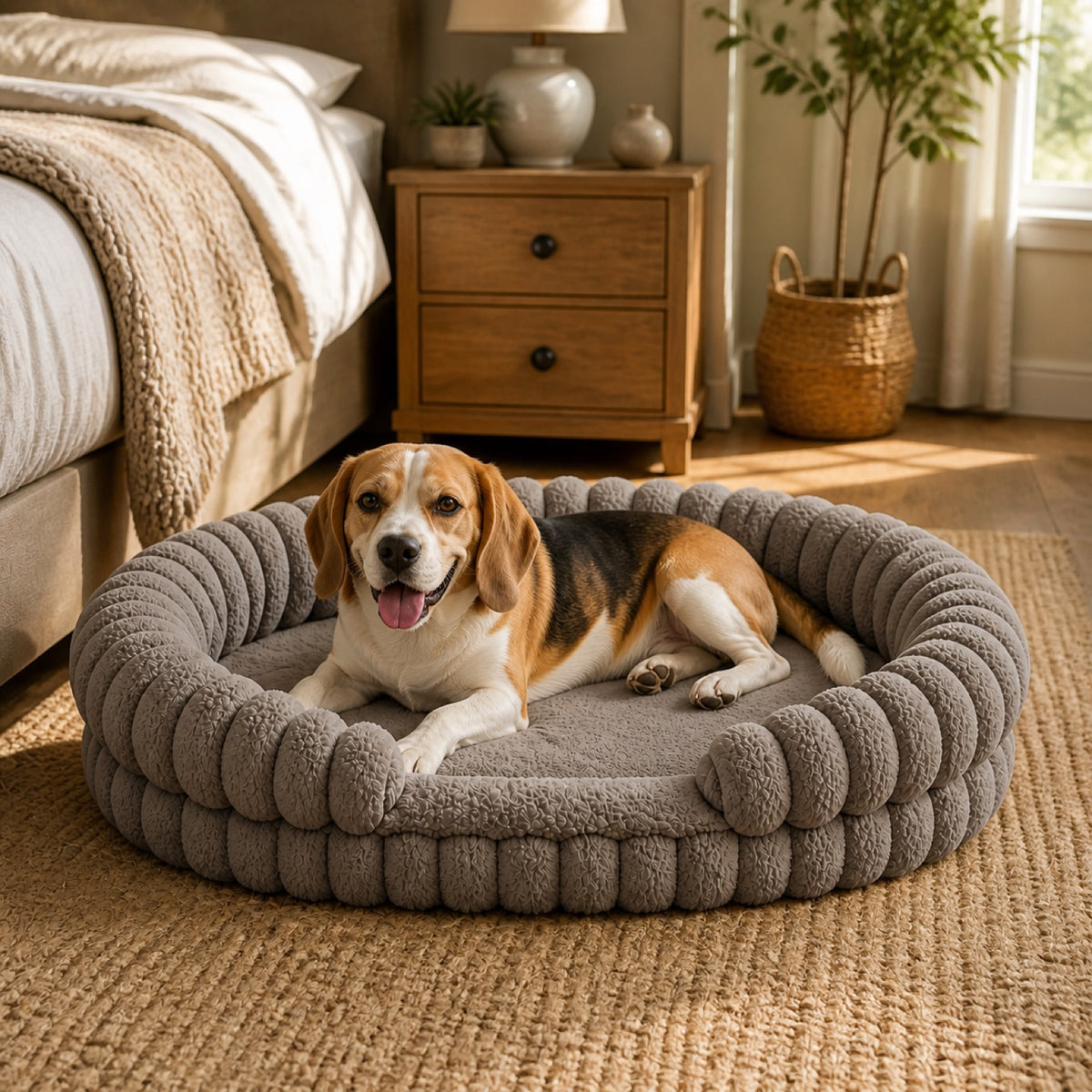 Nuzzlenest Calming Dog Sofa Bed — Orthopedic, Bolstered Sides, 30"/36"/42"