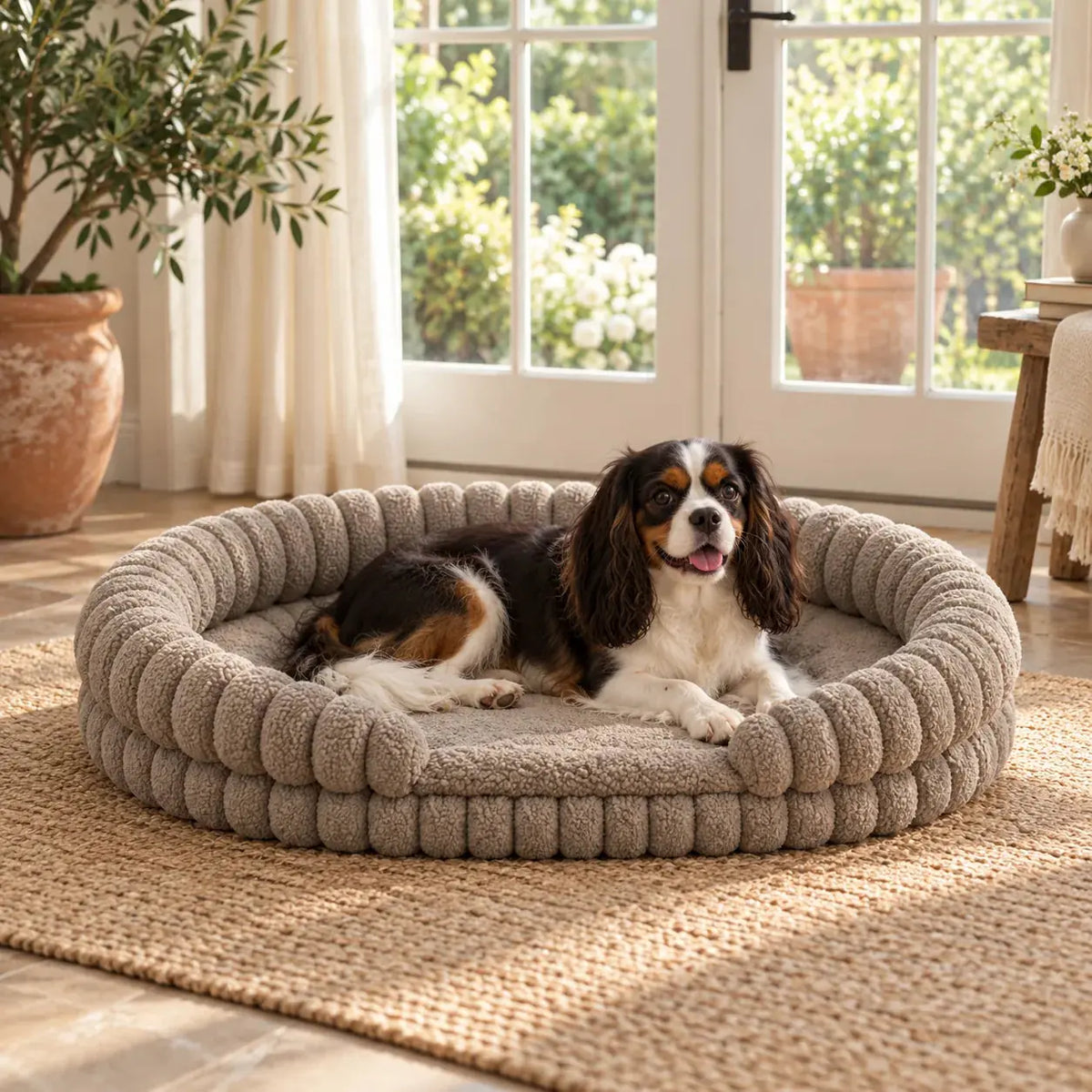 Nuzzlenest Calming Dog Sofa Bed — Orthopedic, Bolstered Sides, 30"/36"/42"