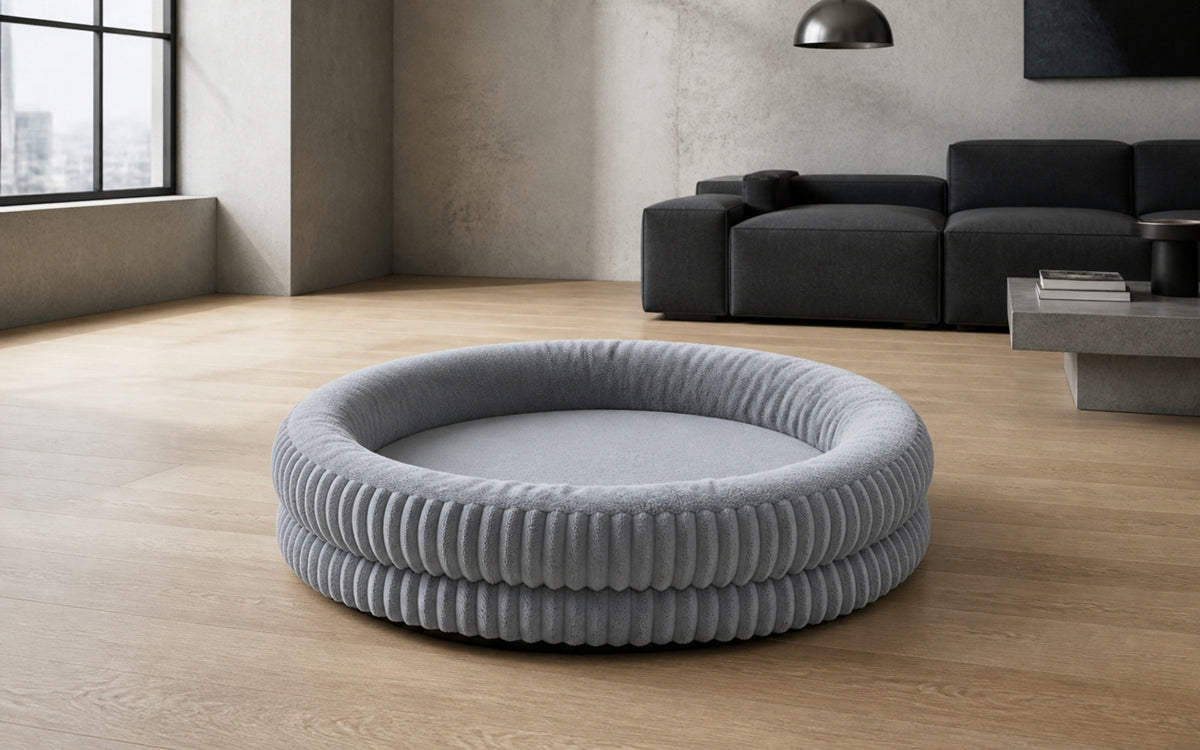 Nuzzlenest Deep Sleep Round Dog Bed — Fluffy Plush Calming Comfort, 30"/36"/43"