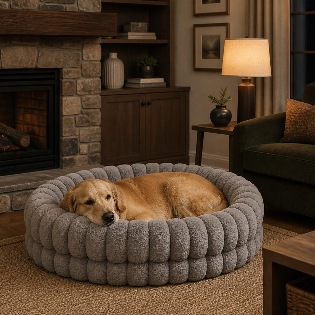Nuzzlenest Luxury Donut Dog Bed — Orthopedic Calming, Anti-Anxiety