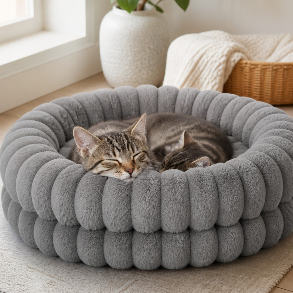 Nuzzlenest Luxury Donut Dog Bed — Orthopedic Calming, Anti-Anxiety