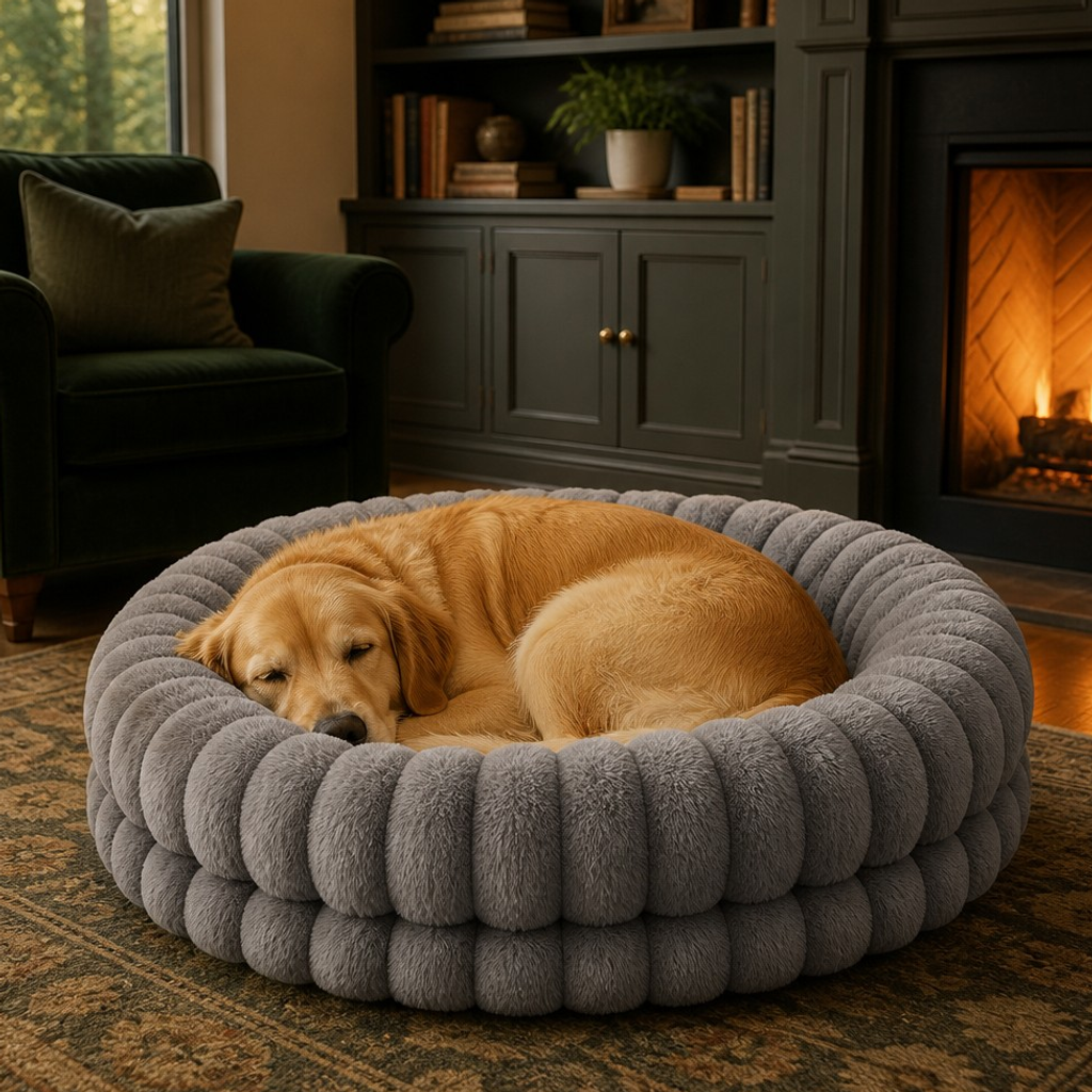 Nuzzlenest Luxury Donut Dog Bed — Orthopedic Calming, Anti-Anxiety