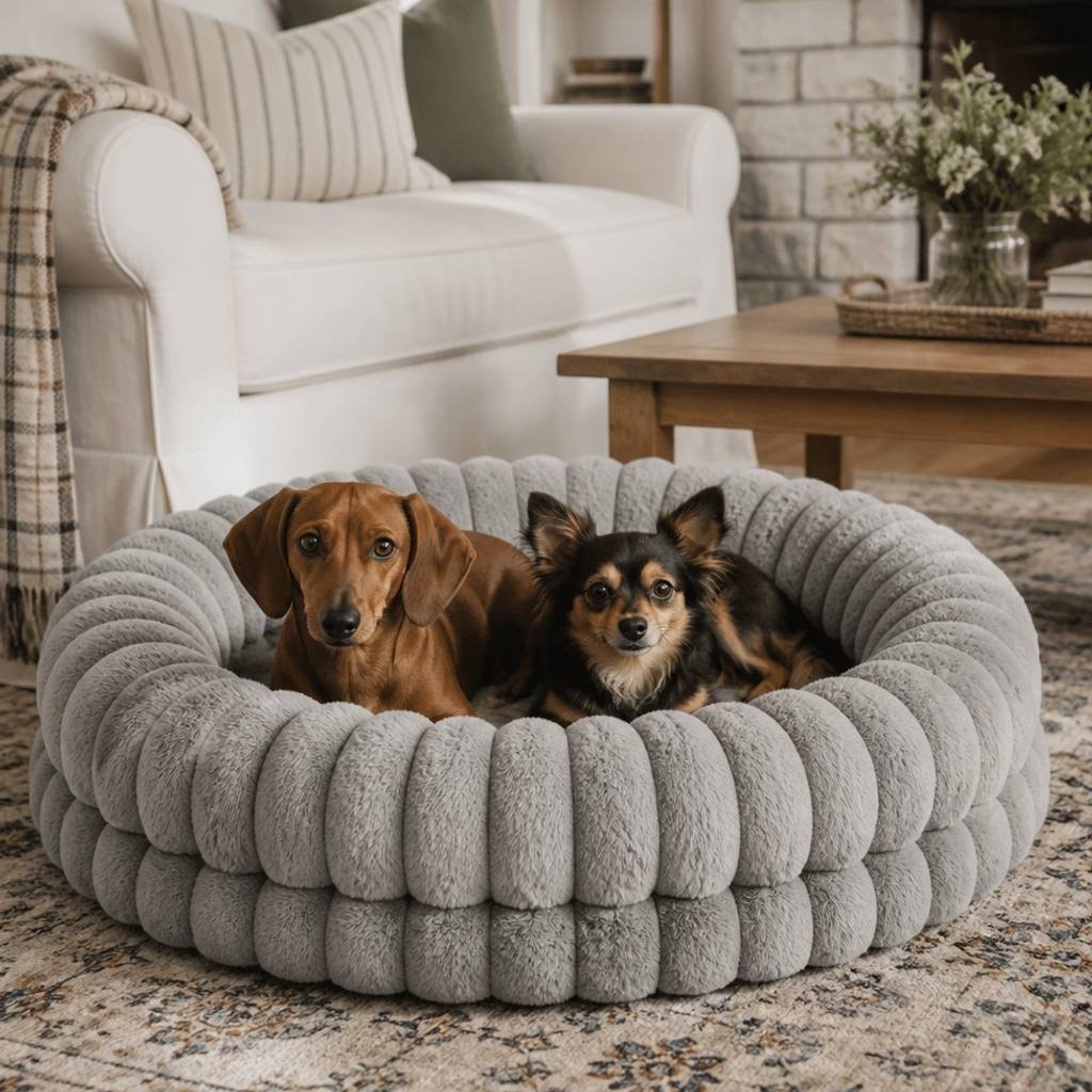 Nuzzlenest Luxury Donut Dog Bed — Orthopedic Calming, Anti-Anxiety