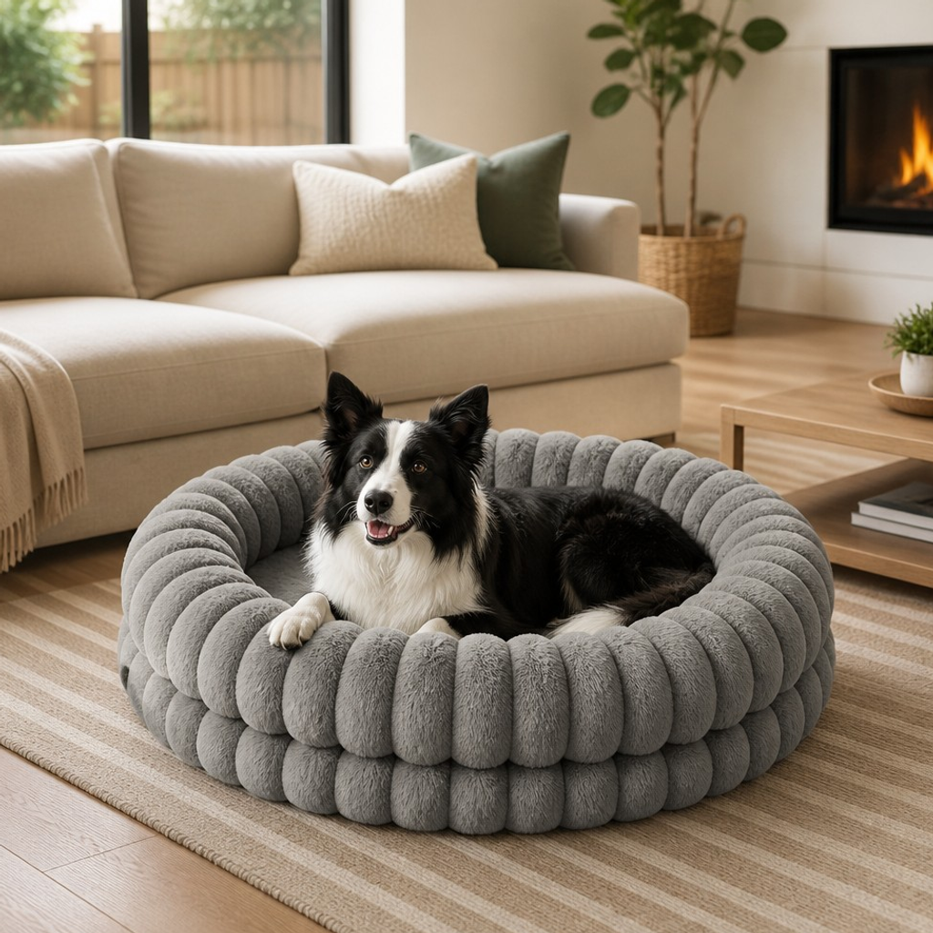 Nuzzlenest Luxury Donut Dog Bed — Orthopedic Calming, Anti-Anxiety