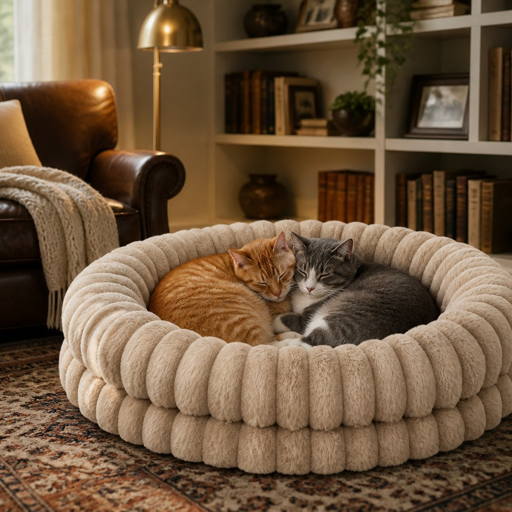 Nuzzlenest Luxury Donut Dog Bed — Orthopedic Calming, Anti-Anxiety