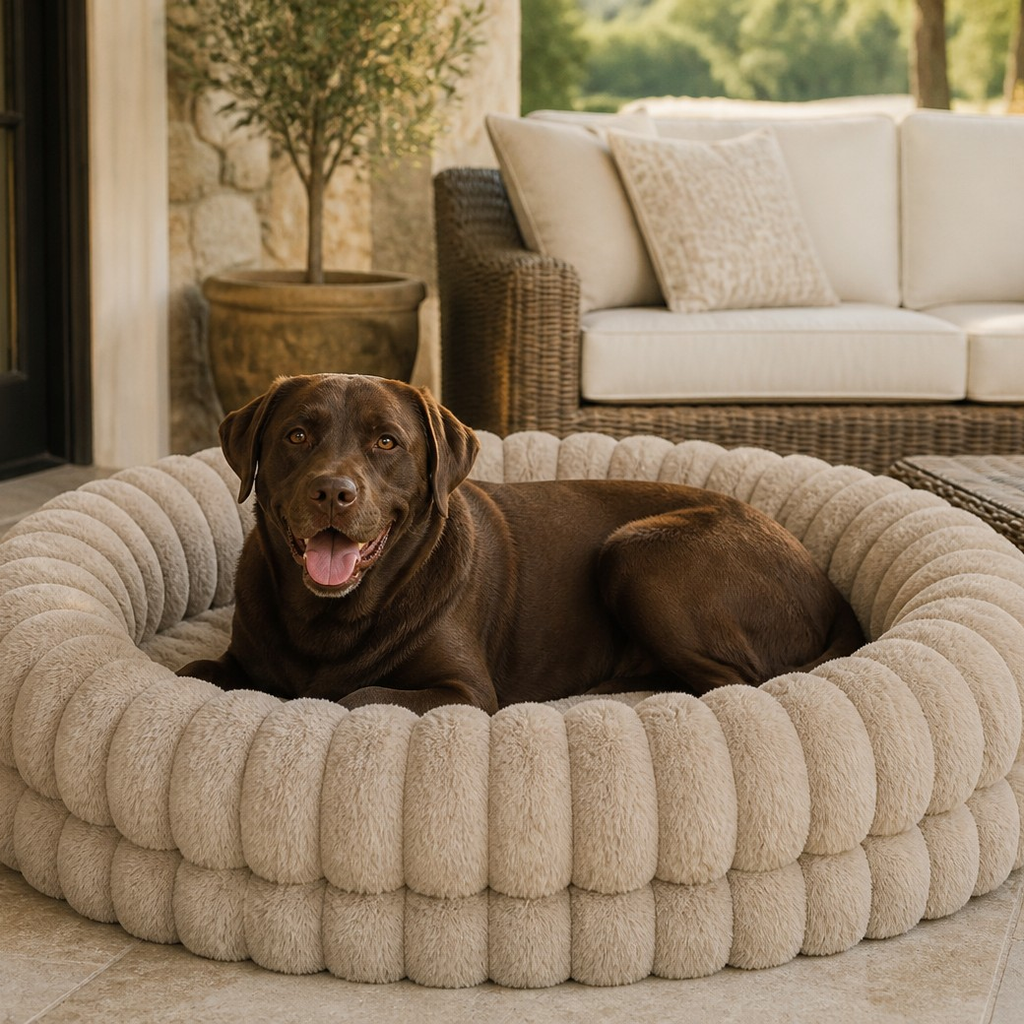 Nuzzlenest Luxury Donut Dog Bed — Orthopedic Calming, Anti-Anxiety