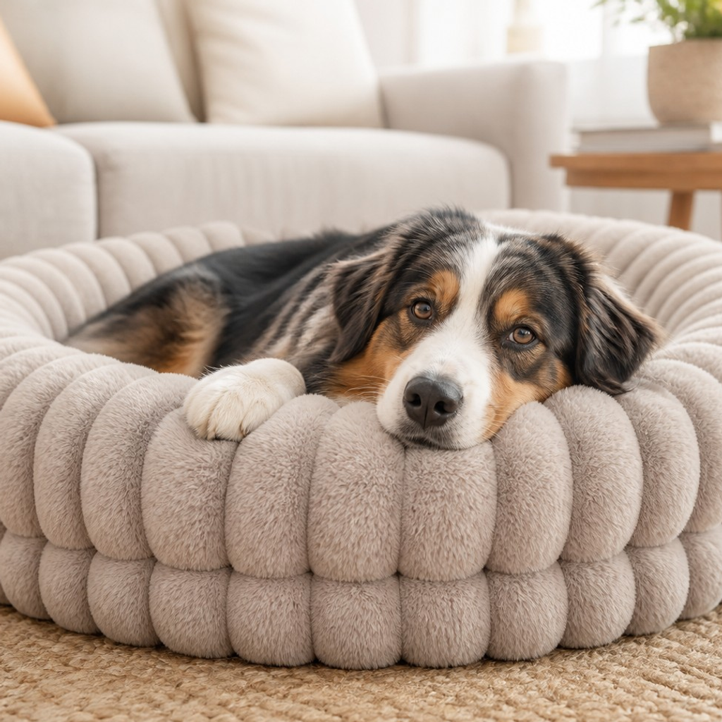 Nuzzlenest Luxury Donut Dog Bed — Orthopedic Calming, Anti-Anxiety
