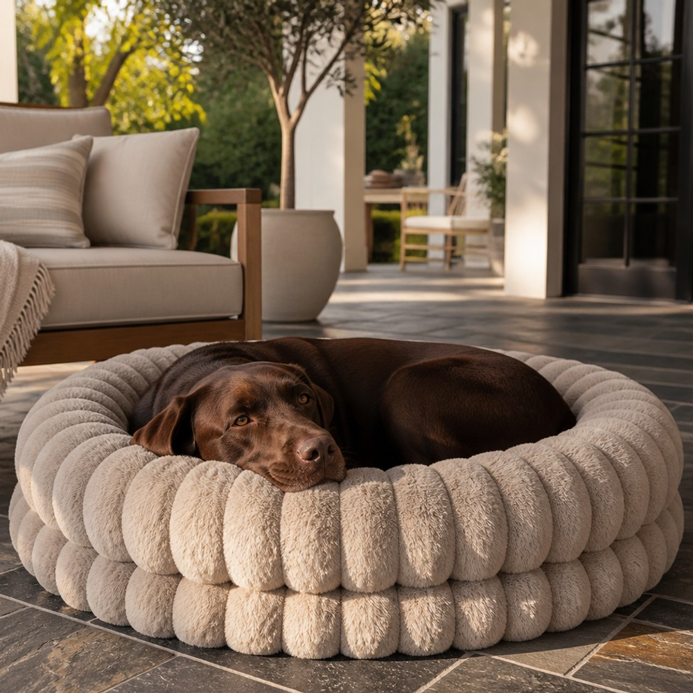 Nuzzlenest Luxury Donut Dog Bed — Orthopedic Calming, Anti-Anxiety
