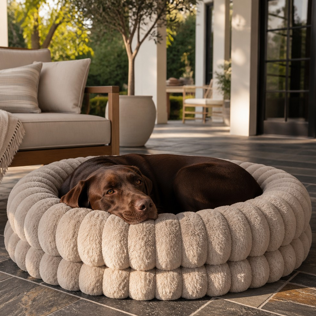 Nuzzlenest Luxury Donut Dog Bed — Orthopedic Calming, Anti-Anxiety