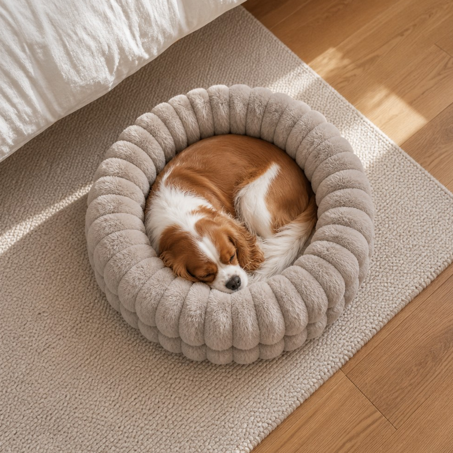 Nuzzlenest Luxury Donut Dog Bed — Orthopedic Calming, Anti-Anxiety