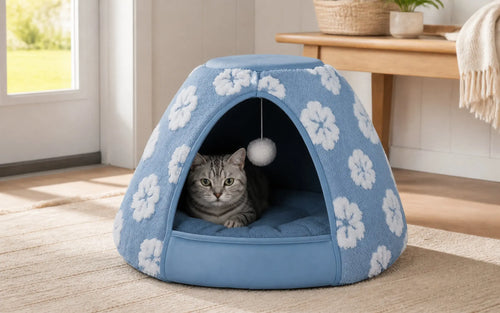 Nuzzlenest 2-in-1 Cat Cave Bed & Tent — Cozy Hideaway for Kittens & Small Dogs, 19"/21"